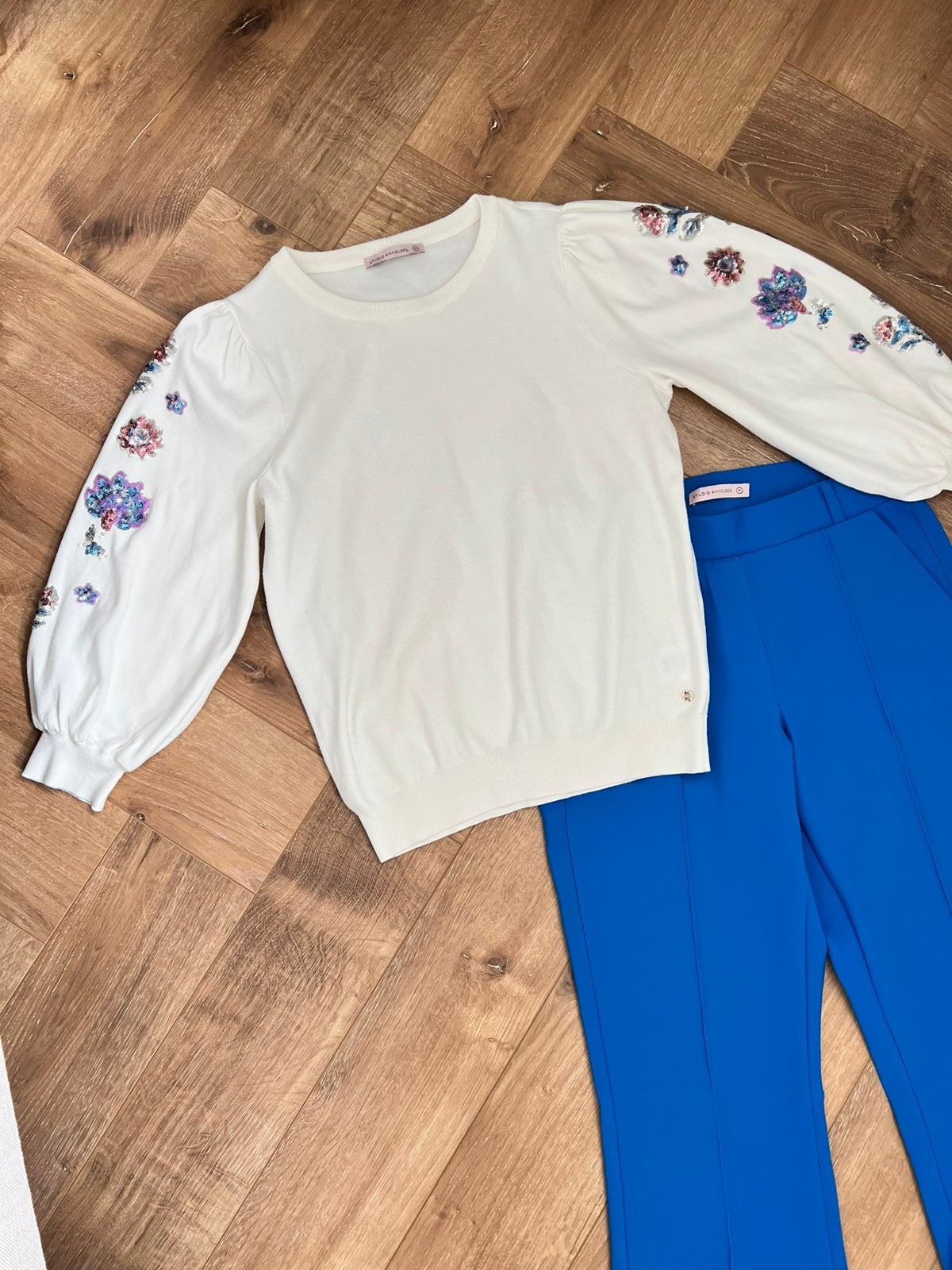 Studio anneloes set M embroidery trui & flair stitch broek, Maat 38/40 (M), Ophalen of Verzenden, Zo goed als nieuw, X