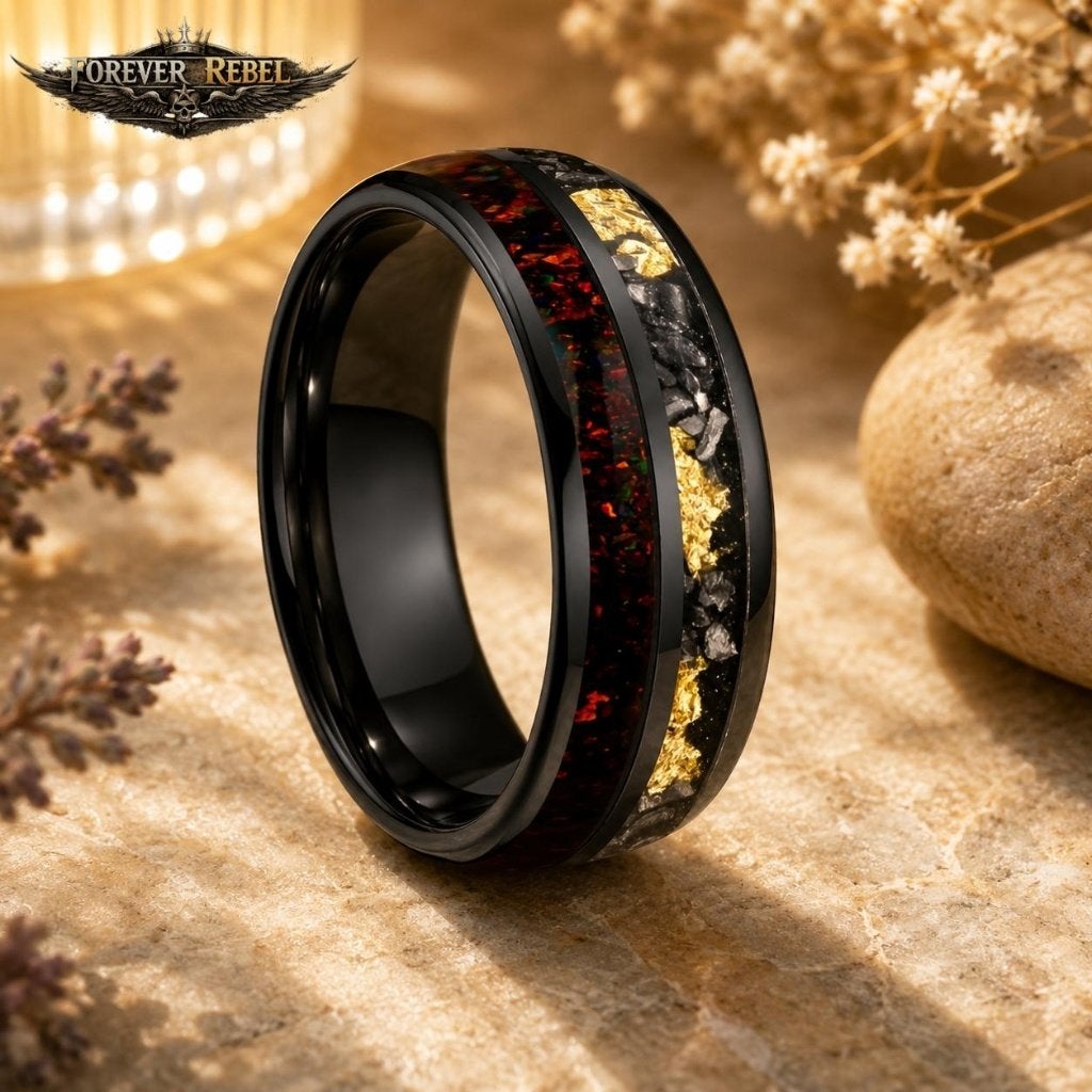 Wolfraam Trouwringen - Valtor Flame Zwart - Diverse Maten, Sieraden, Tassen en Uiterlijk, Verzenden, Zwart, Dame of Heer, Met edelsteen