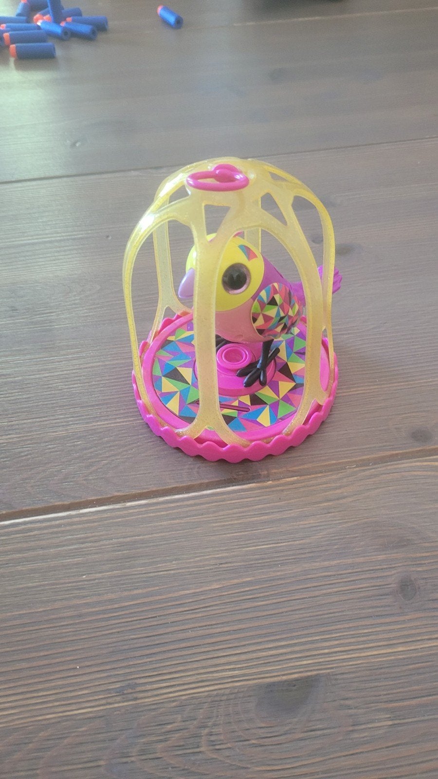 Interactieve Digibirds vogel in roze kooi, Ophalen, Gebruikt, Meisje