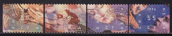 1548 - Nederland nvph 1702/1705 gestempeld , decemberzegels, Postzegels en Munten, Postzegels | Nederland, Verzenden, Na 1940