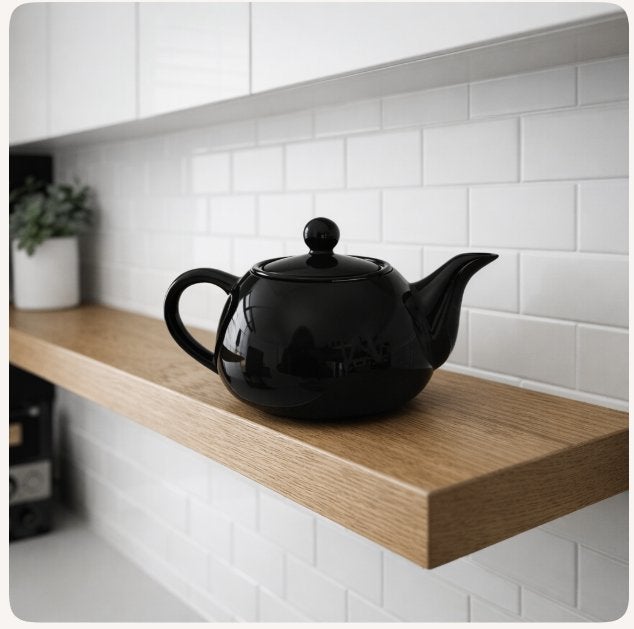 industriële Zwart Glanzende Keramische Theepot (1 Liter)zgan, Huis en Inrichting, Keuken | Servies, Overige merken, Keramiek, Ophalen of Verzenden