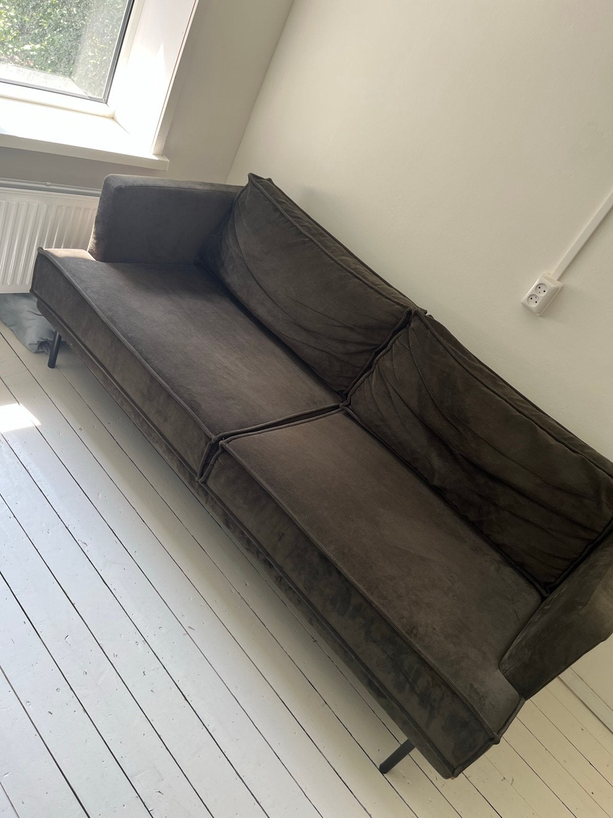 Donkergroen velours Sissy Boy 2,5 zits, Ophalen, Gebruikt, 150 tot 200 cm, Tweepersoons