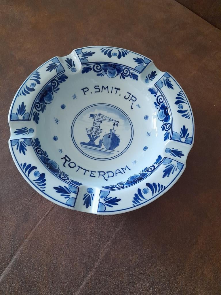 Delfts Blauw Asbak P. Smit Jr. Rotterdam Made in Holland, Ophalen of Verzenden