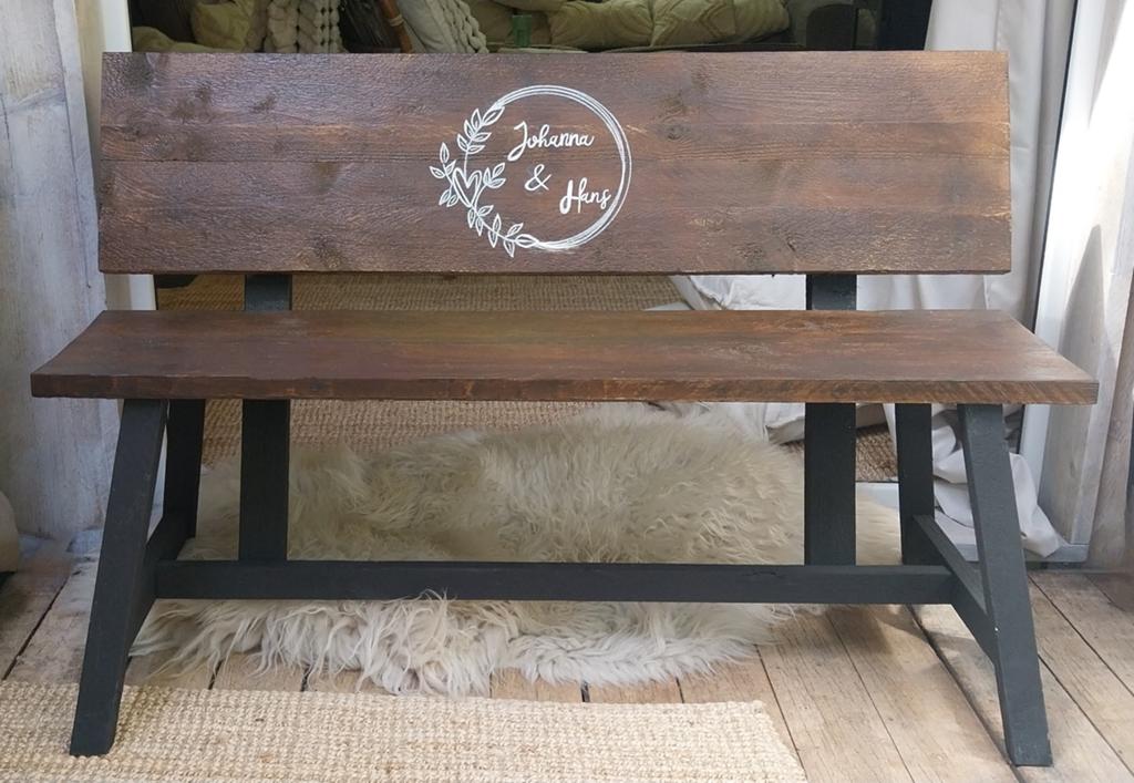 Herinnerings bank ceremonie bank gepersonaliseerd, 125 cm of meer, Nieuw, Ophalen of Verzenden, 100 tot 125 cm