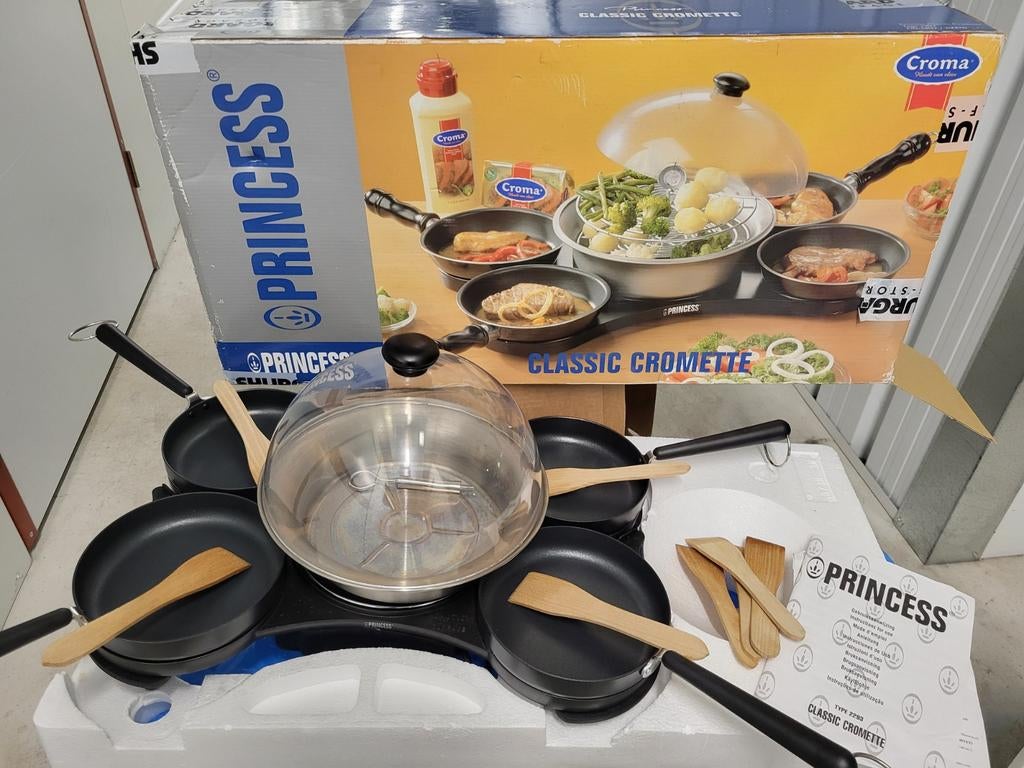 Princess gourmetstel 4-persoons met stoomschaal, Witgoed en Apparatuur, Ophalen, Gebruikt, 4 t/m 7 personen