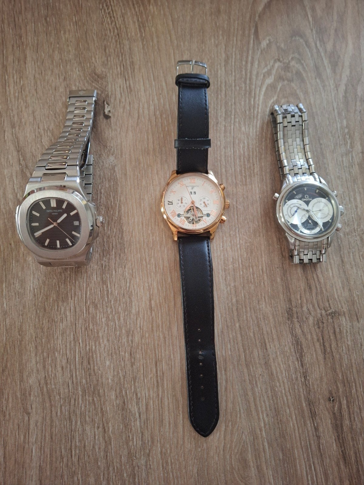 Set van 3 diverse heren polshorloges, Ophalen of Verzenden, Staal, Overige merken