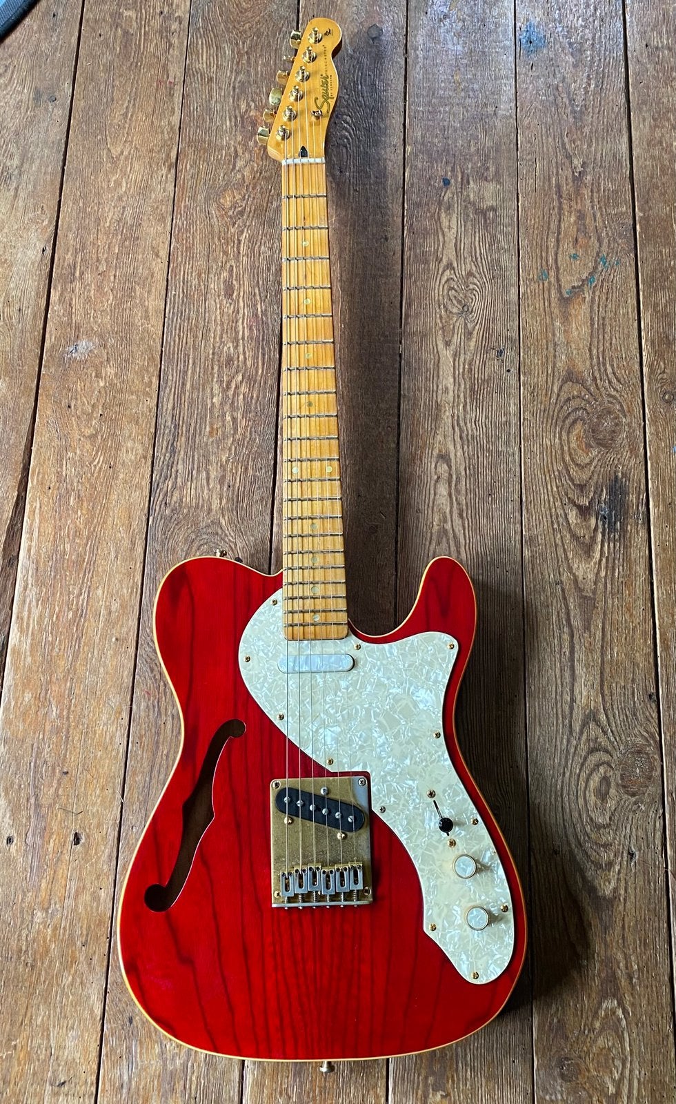 Unieke Pro Tone Squier Thinline Telecaster, Ophalen of Verzenden, Gebruikt, Solid body, Overige merken