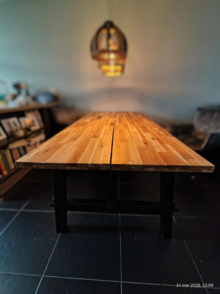 Eettafel acacia hout, Huis en Inrichting, Tafels | Eettafels, Ophalen, 200 cm of meer, 50 tot 100 cm, Zo goed als nieuw