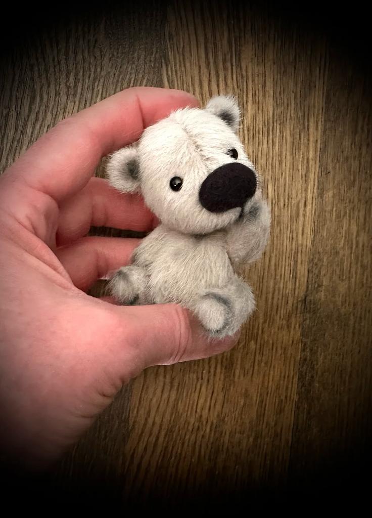 Teddybeer Mini teddy beer handgemaakt beweegbaar pop bear, Verzenden, Nieuw, Stoffen beer, Overige merken