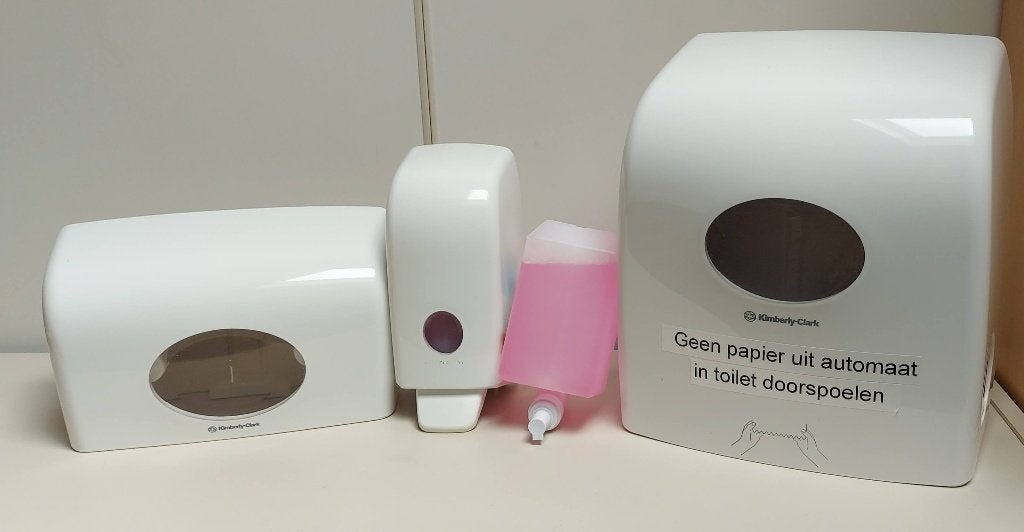 dispensers voor zeep, handdoek- en toiletrol (+vullingen), Huis en Inrichting, Schoonmaakartikelen, Overige typen, Ophalen of Verzenden