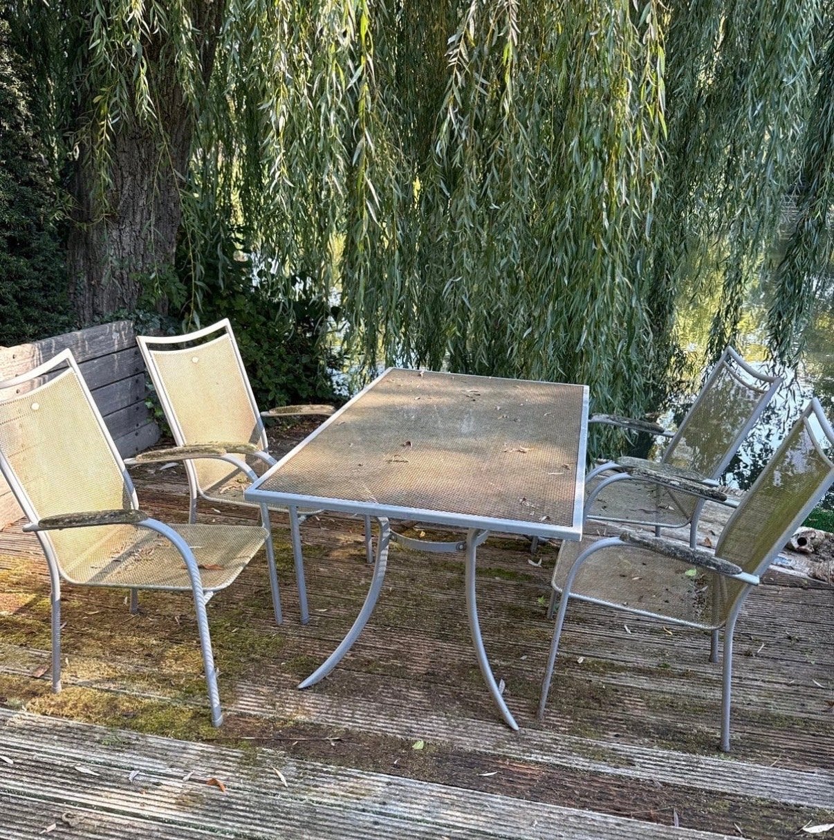 Gebruikte tuinset met tafel en 4 stoelen, Ophalen, 4 zitplaatsen, Gebruikt, Eettafel