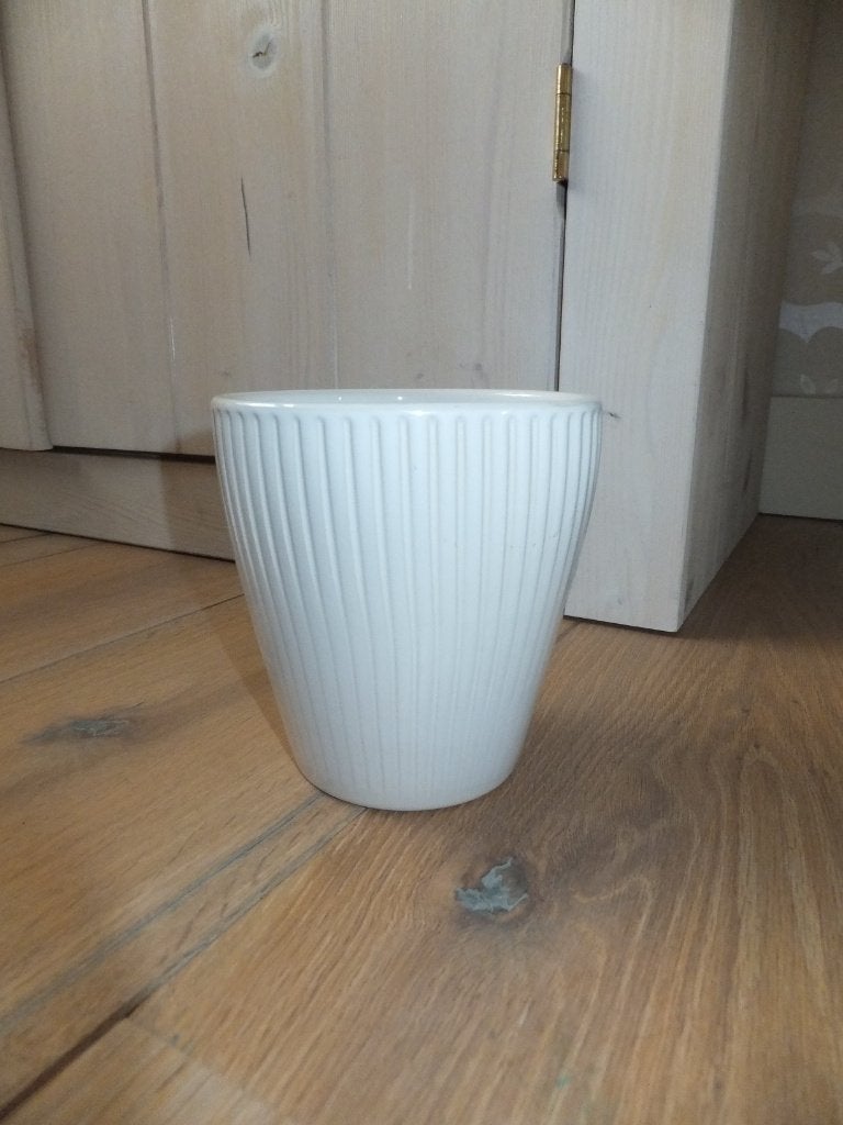 gratis verzenden bloempot strepen relief mid century vintage, Verzenden