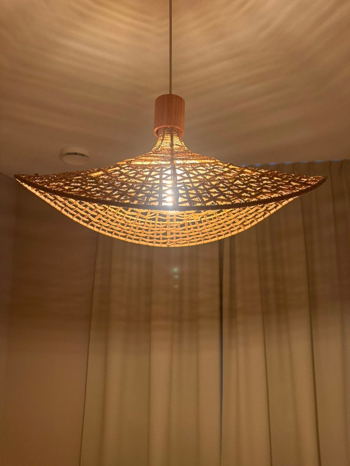 Delight Hanglamp Rotan/Hout - Boheemse Stijl, Hout, Zo goed als nieuw, Bohemien, Natuurlijk, E27 (groot)