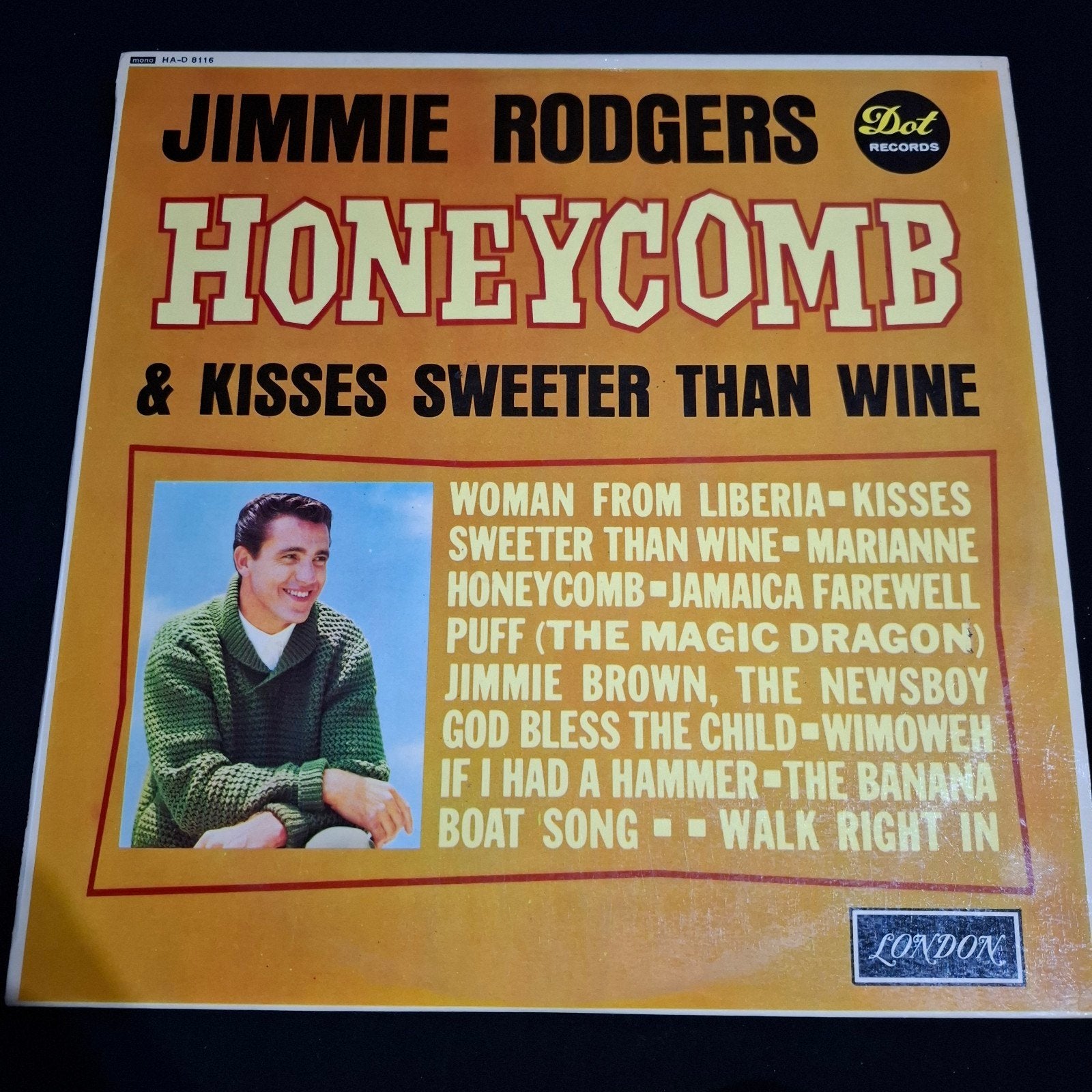Jimmie Rodgers - Honeycomb & Kisses Sweeter Than Wine UK LP, Ophalen of Verzenden, Zo goed als nieuw, 12 inch, LP