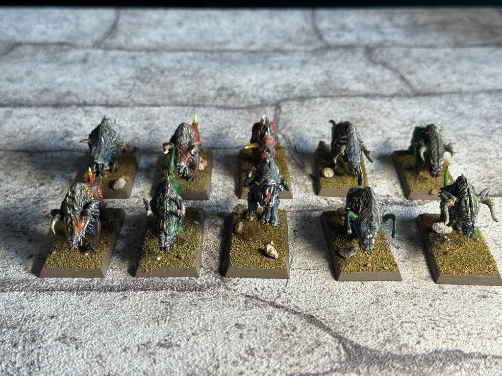 10x Chaos Warhounds painted Warhammer Fantasy, Hobby en Vrije tijd, Wargaming, Ophalen of Verzenden, Gebruikt, Warhammer, Figuurtje(s)
