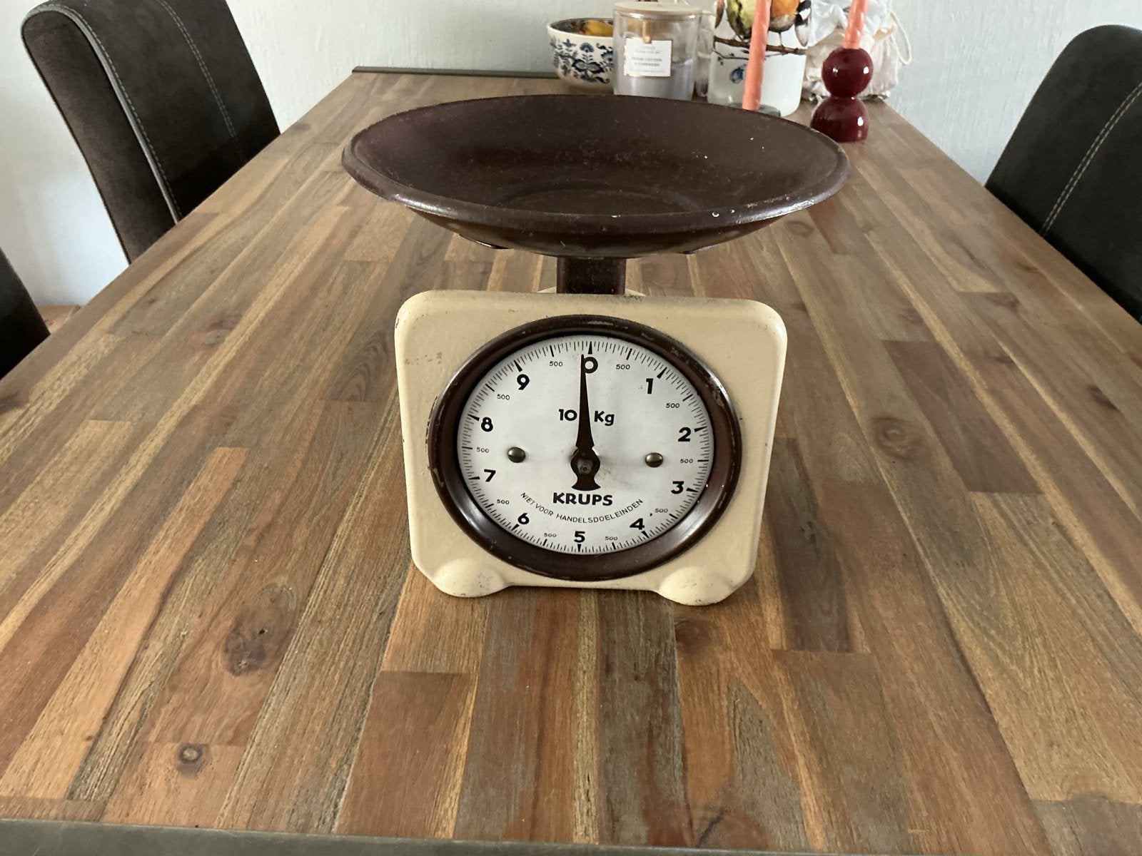 Vintage Krups Keukenweegschaal - Analoog, tot 10 kg., Keukenweegschaal, Ophalen of Verzenden, Gebruikt, Minder dan 10 kg
