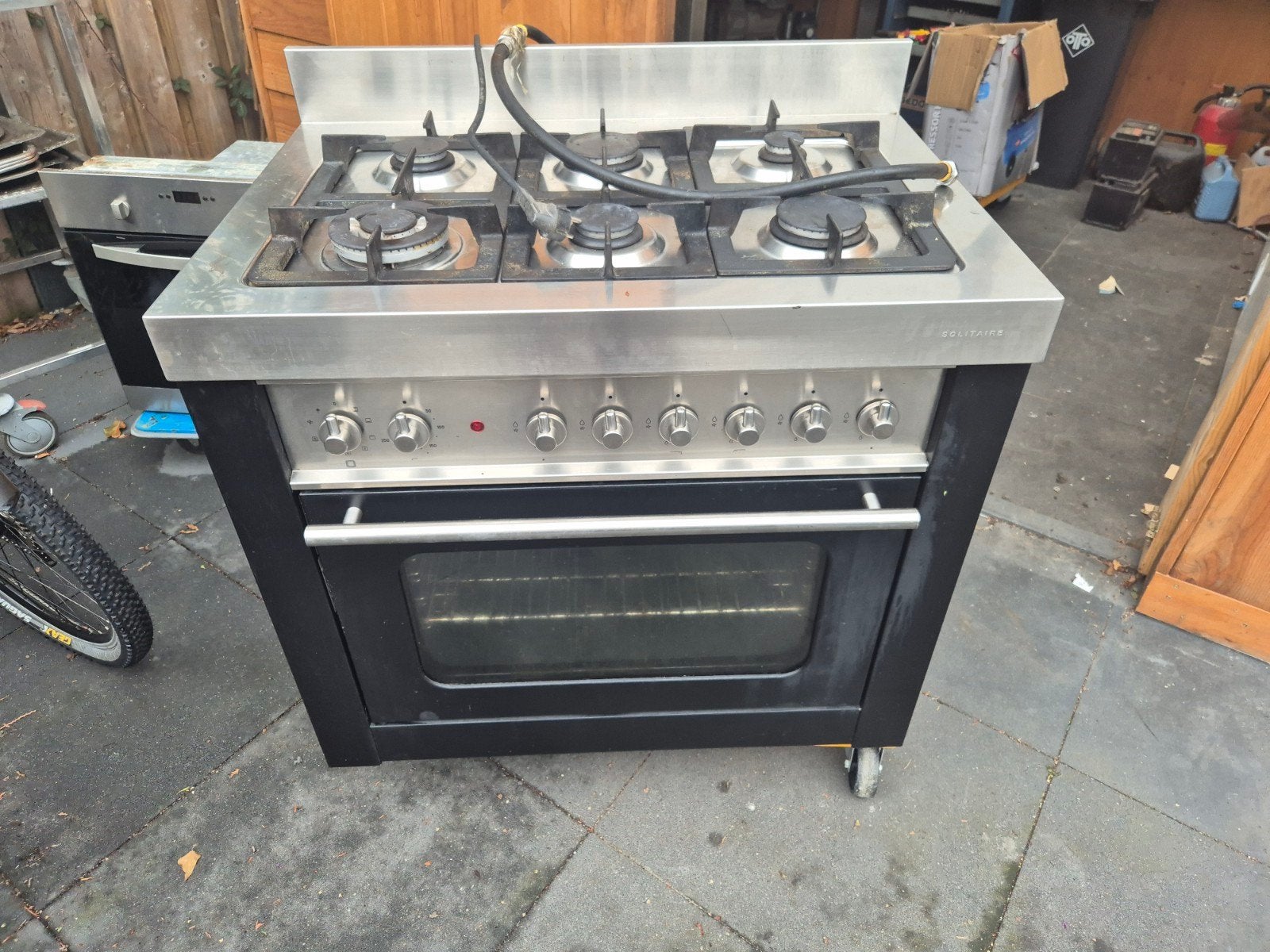 nog nette gasfornuis  solitaire komt uit een huis ontruiming, Gebruikt, 60 cm of meer, Ophalen of Verzenden, Gas
