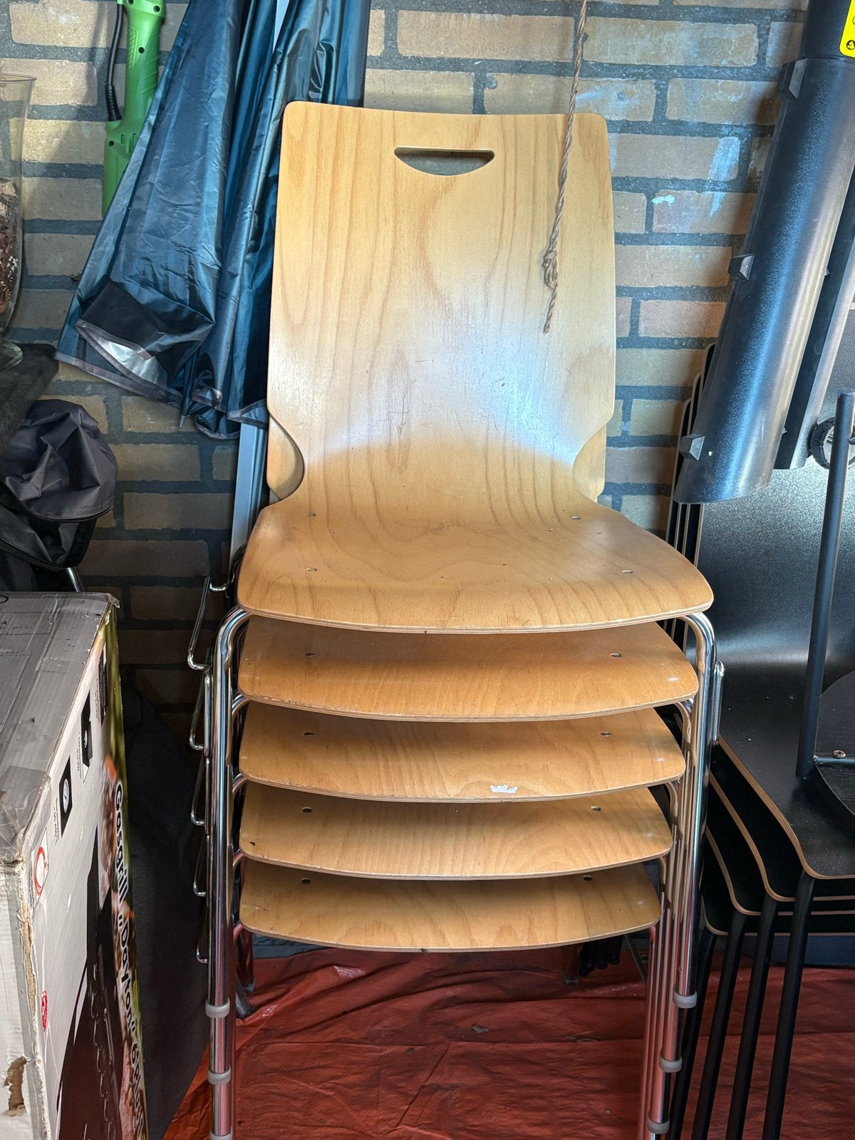 5 stapelbare stoelen voor feestje of evenement, Huis en Inrichting, Stoelen, Ophalen, Gebruikt, Overige kleuren, Vijf, Zes of meer stoelen