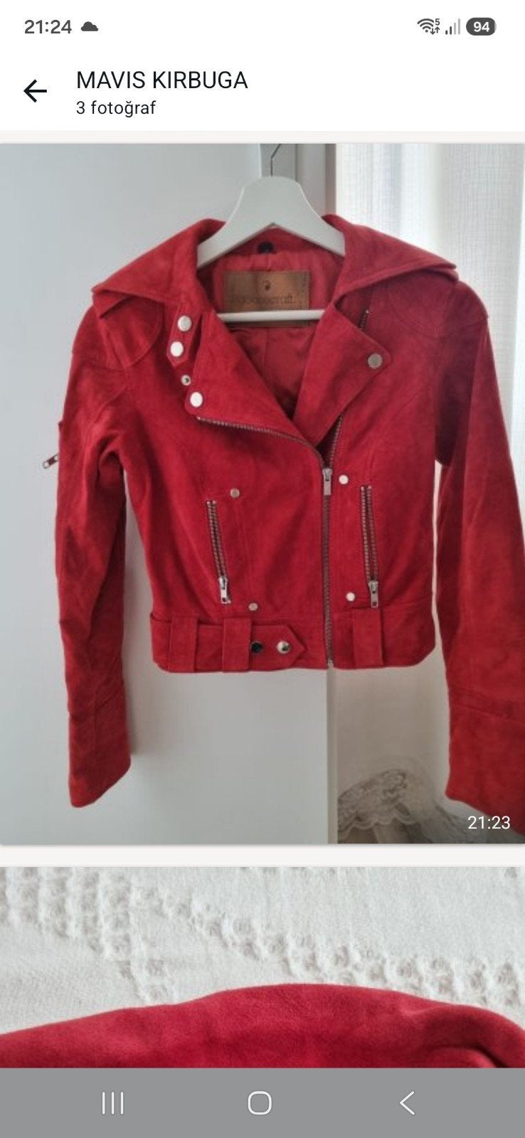 Goosecraft Biker Jacket – Stijlvol Rood Suède Jasje, Maat 38/40 (M), Goosecraft, Ophalen of Verzenden, Jasje
