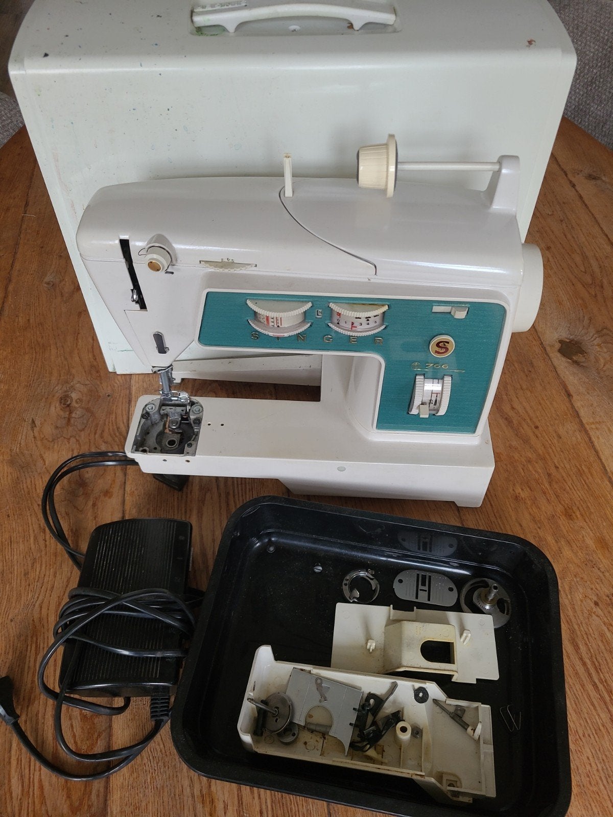Singer Naaimachine met accessoires - Opknapper, Ophalen of Verzenden, Gebruikt, Naaimachine, Singer