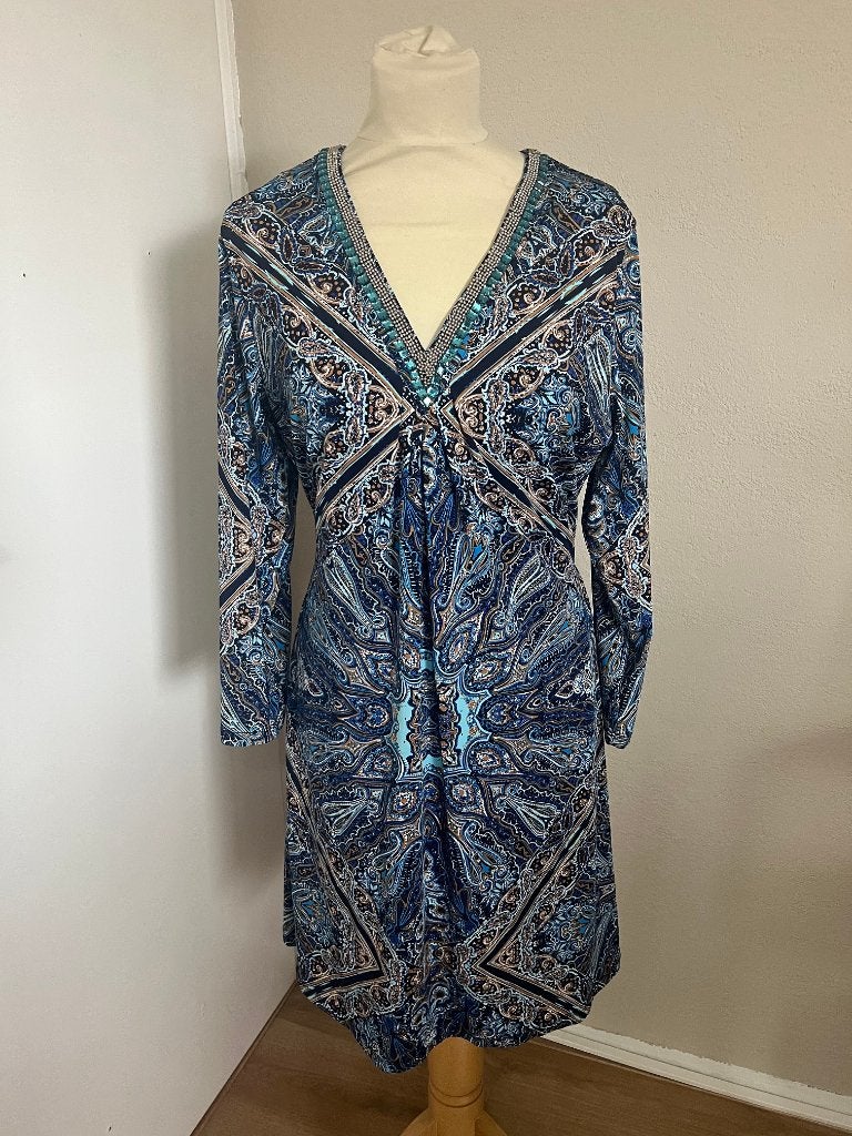 Mooie blauwe dames jurk / tuniek K-Design maat XL, K-design, Blauw, Maat 46/48 (XL) of groter, Ophalen of Verzenden