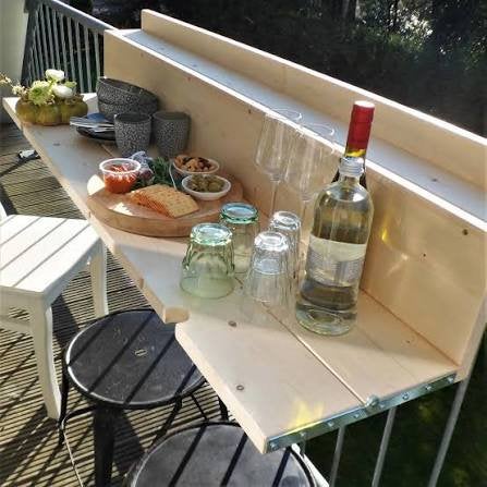 De Slimme Balkontafel XL opklapbaar, lengte 145 cm, Ophalen, Nieuw, Rechthoekig