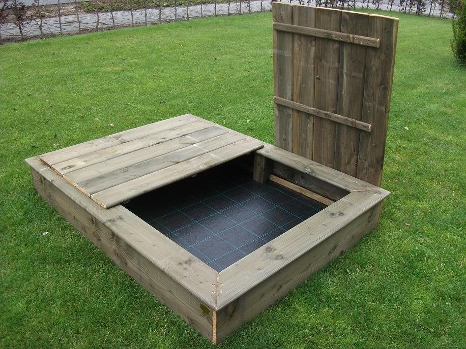 HOUTEN ZANDBAK 90x120 incl deksel kant en klaar geleverd, Ophalen, Nieuw