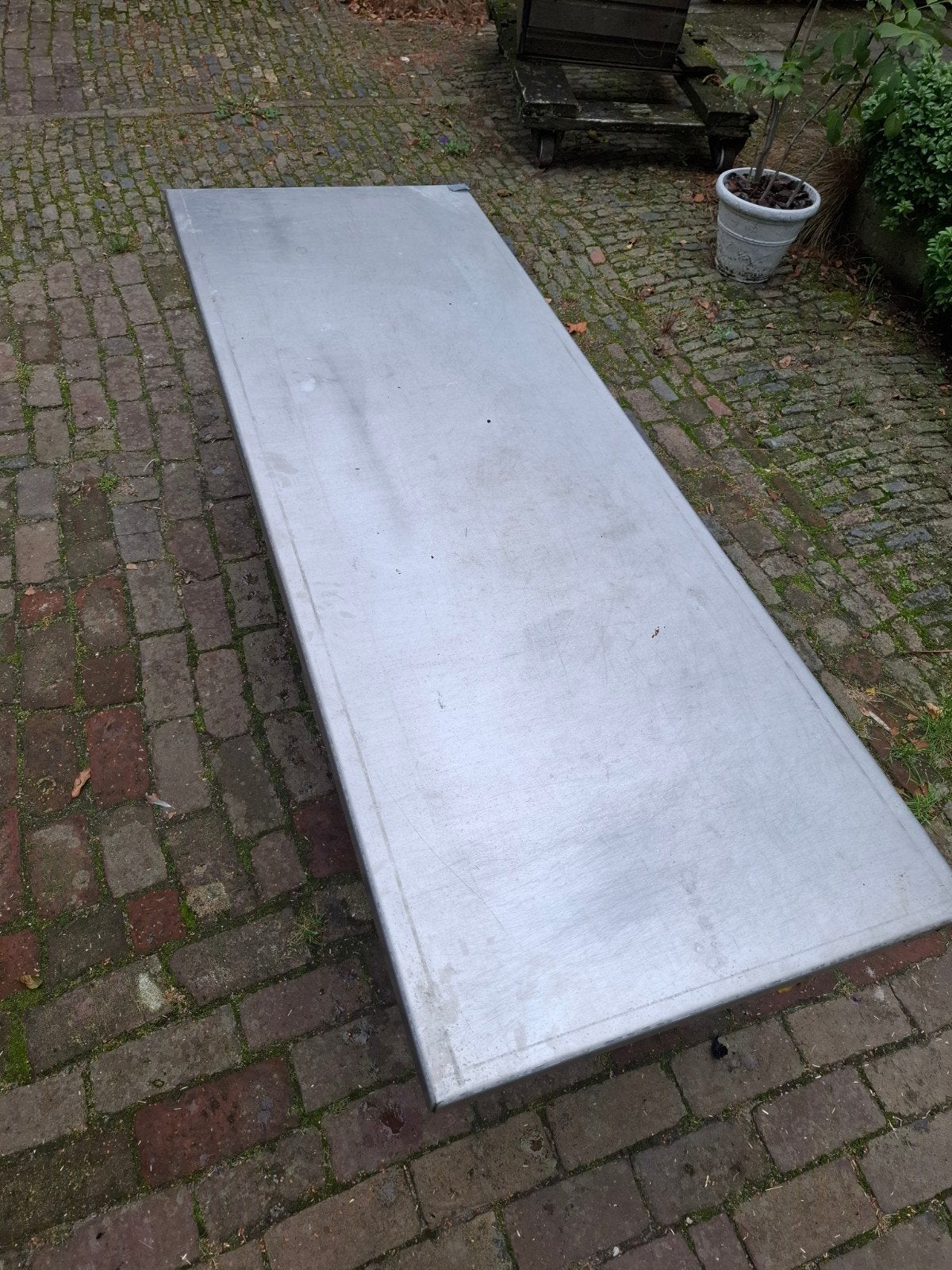aluminium 5mm plaat, werkblad +- 186x67cm, Ophalen