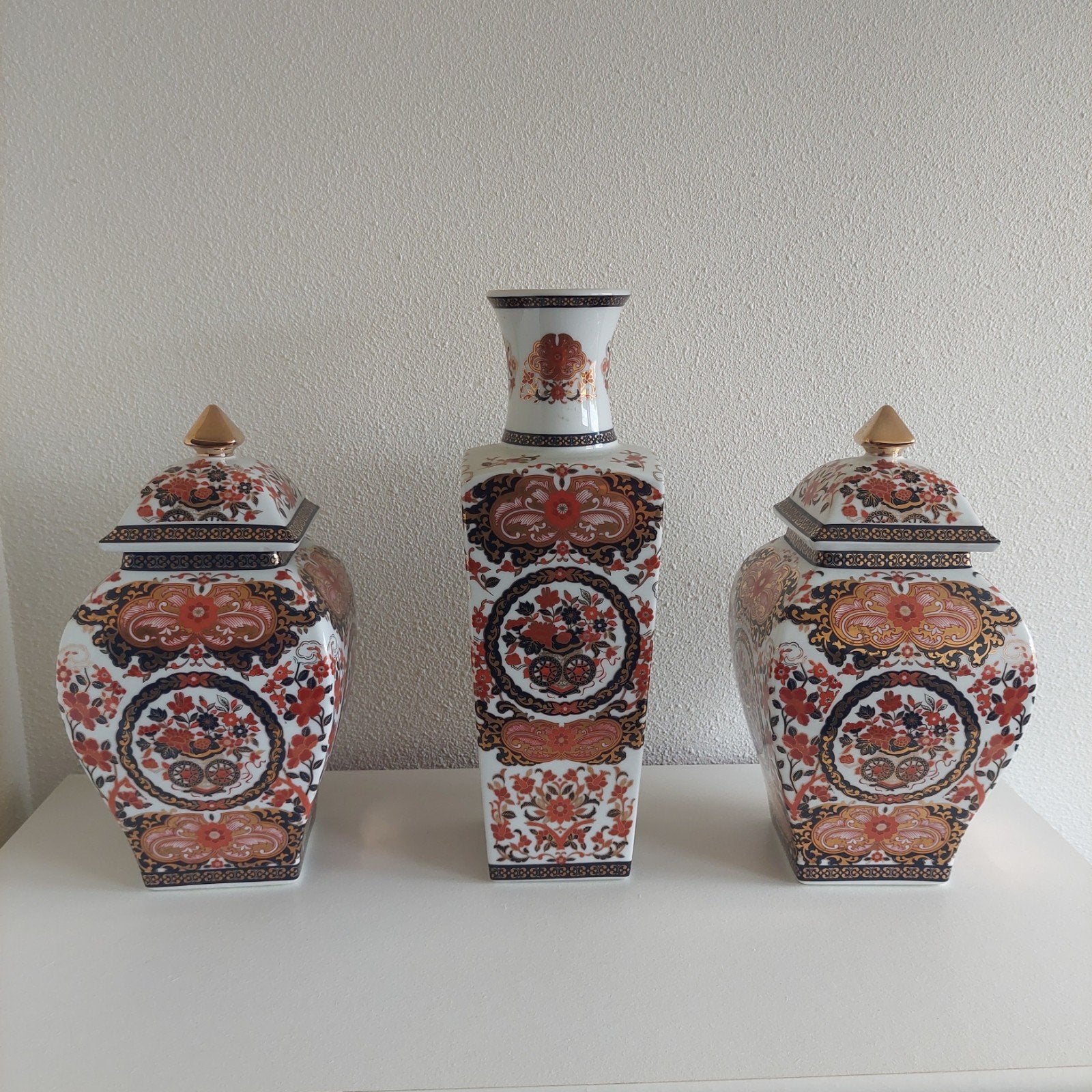 Set van 3 Gold Kabuki 1 vaas  en 2 potten, Ophalen