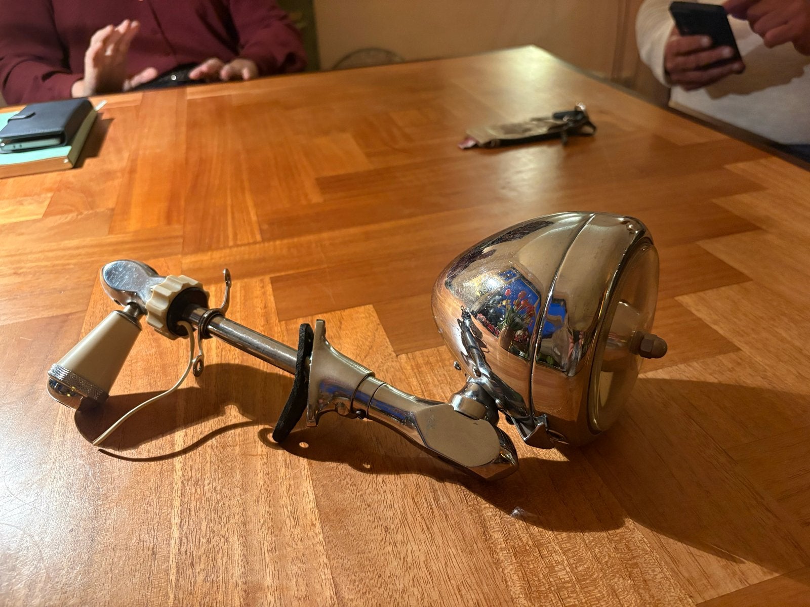 Vintage Chroom Zoeklicht / Spotlicht voor Klassieke Auto, Auto-onderdelen, Ophalen of Verzenden, Gebruikt, Oldtimer onderdelen