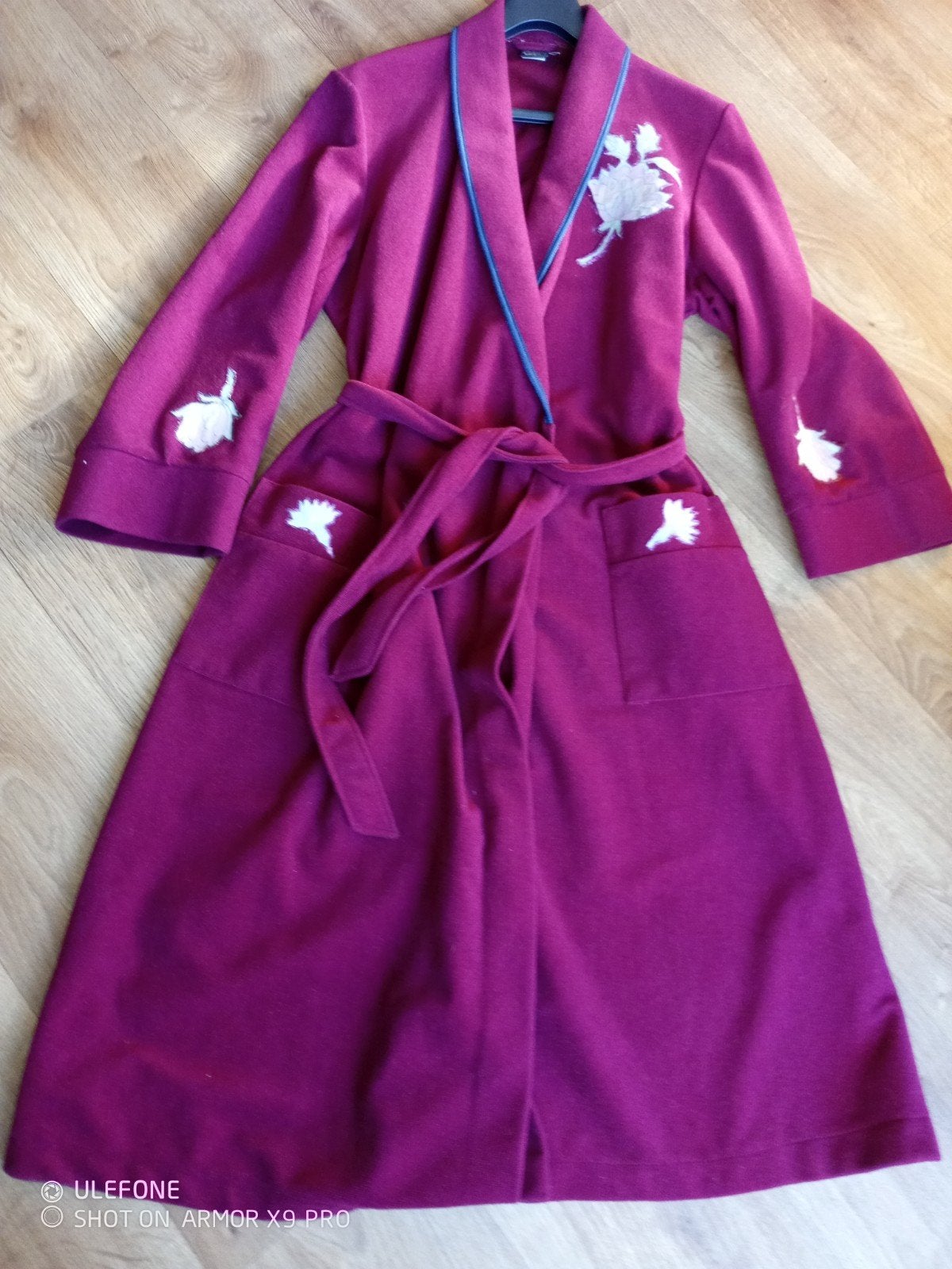 ZGAN velour bordeau rode duster 42-44, Ophalen of Verzenden, Zo goed als nieuw, Maat 42/44 (L)