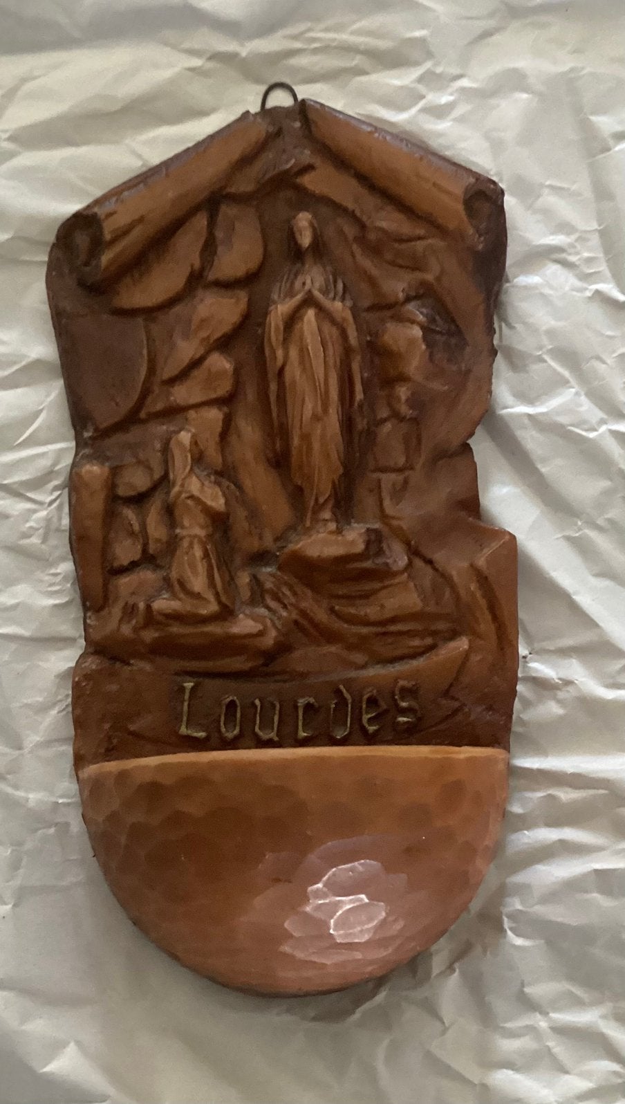 WIJWATERBAKJE LOURDES ,MARIA EN BERNADETTE SOUBIROUS MOOI!, Antiek en Kunst, Ophalen of Verzenden
