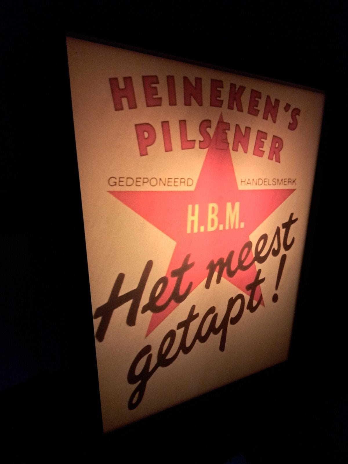 Heineken's wand licht bakje, Verzamelen, Ophalen of Verzenden, Zo goed als nieuw, Lichtbak of (neon) lamp