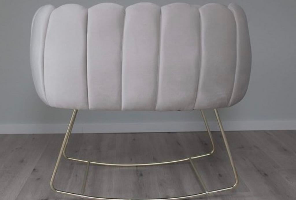 Luxe Velvet Wieg met Gouden RVS Onderstel, Ophalen of Verzenden, Gebruikt, Wieg