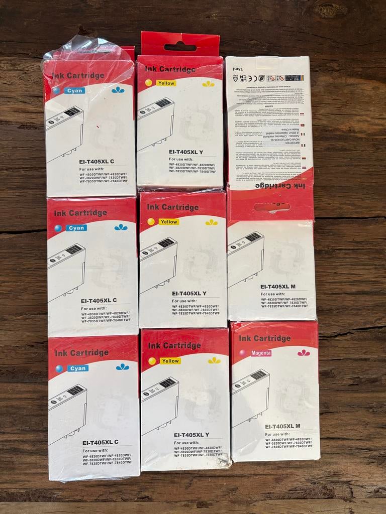 Inktcartridges EI-T405XL C/Y/M voor Epson printers, Ophalen of Verzenden, Nieuw, Cartridge
