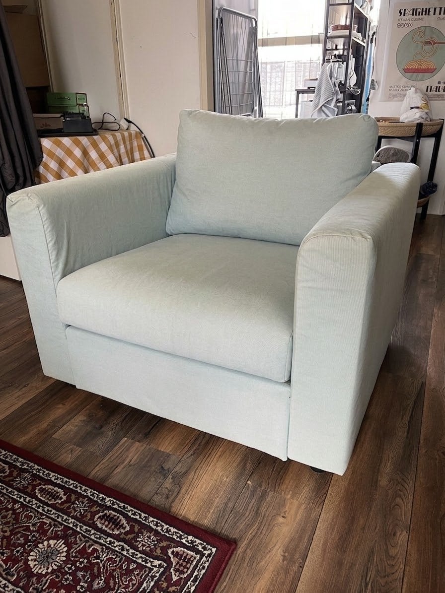 IKEA VIMLE Fauteuil / Loveseat –Lichtblauw – Zgan!, Ophalen, Zo goed als nieuw, Stof