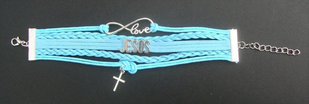 Jezus Liefde Kruis Armband - Diverse Kleuren € 2,50 op=op, Ophalen of Verzenden, Nieuw, Sieraad, Christendom | Katholiek