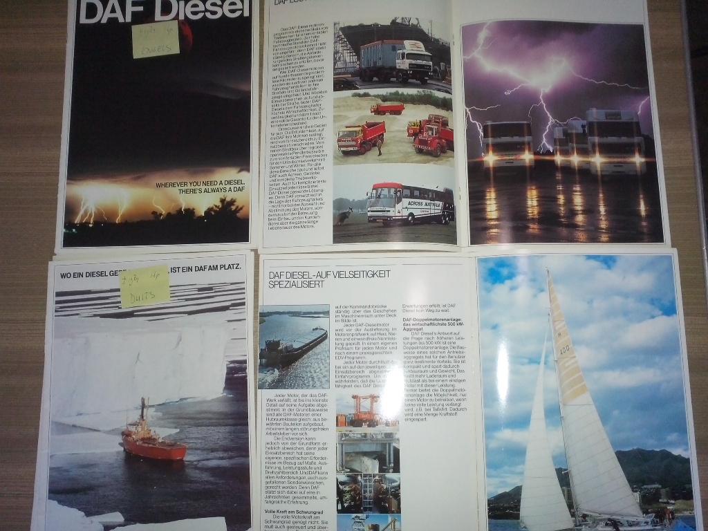 3x DAF Diesel motoren brochures folders: 1984 + 1984 + 2013, Ophalen of Verzenden, Zo goed als nieuw, Overige merken