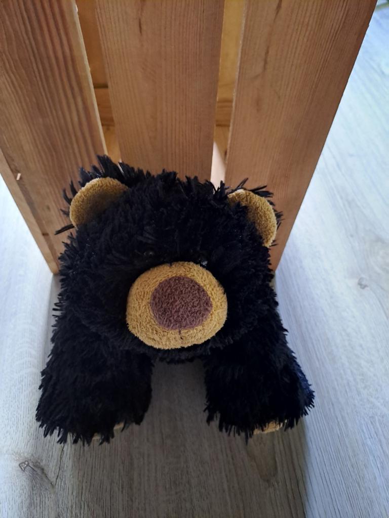 Ostoy Kika zwarte knuffelbeer beer pluche knuffel 30cm, Gebruikt, Beer, Zwart, Ophalen of Verzenden