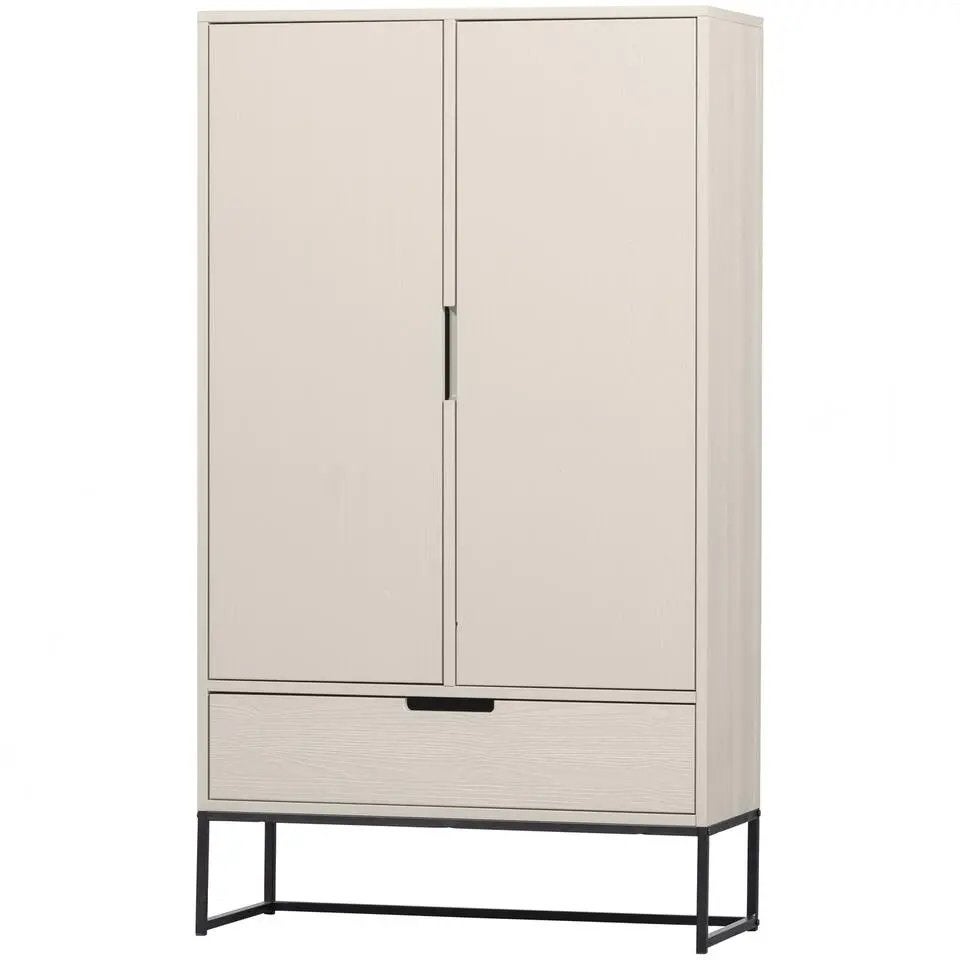 WOOOD Silas 2-Deurs Kast - Grenen - Dust, Ophalen, Zo goed als nieuw, Minder dan 150 cm, Grenenhout