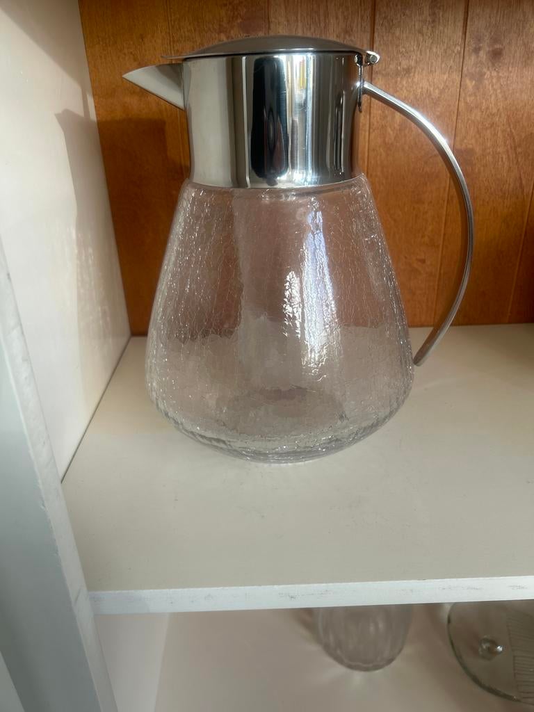 Sangriakan van craqueléglas met ijshouder, Ophalen of Verzenden, Gebruikt