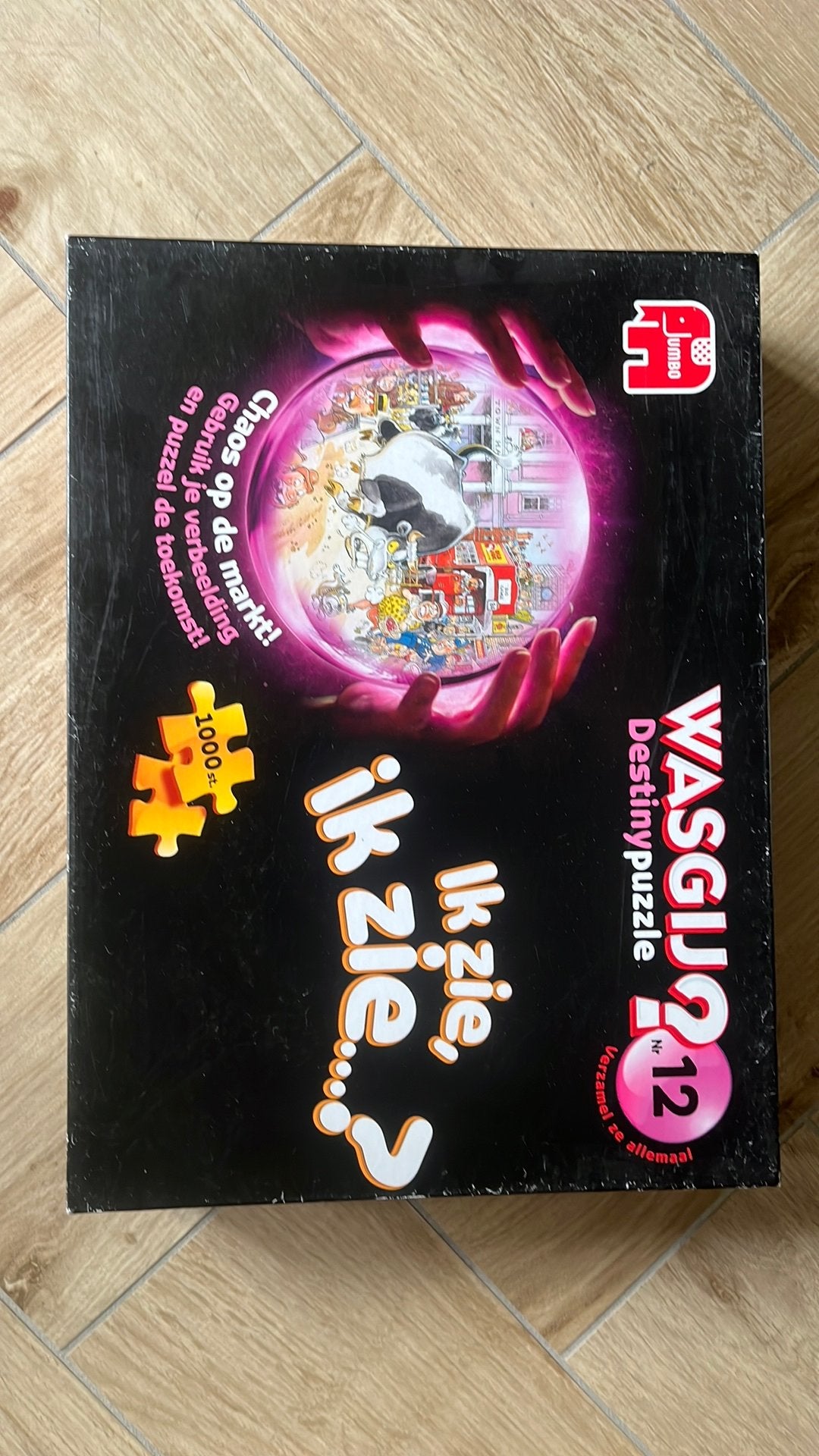 Wasgij destiny legpuzzel nummer 12 chaos op de markt, Ophalen of Verzenden, 500 t/m 1500 stukjes, Zo goed als nieuw