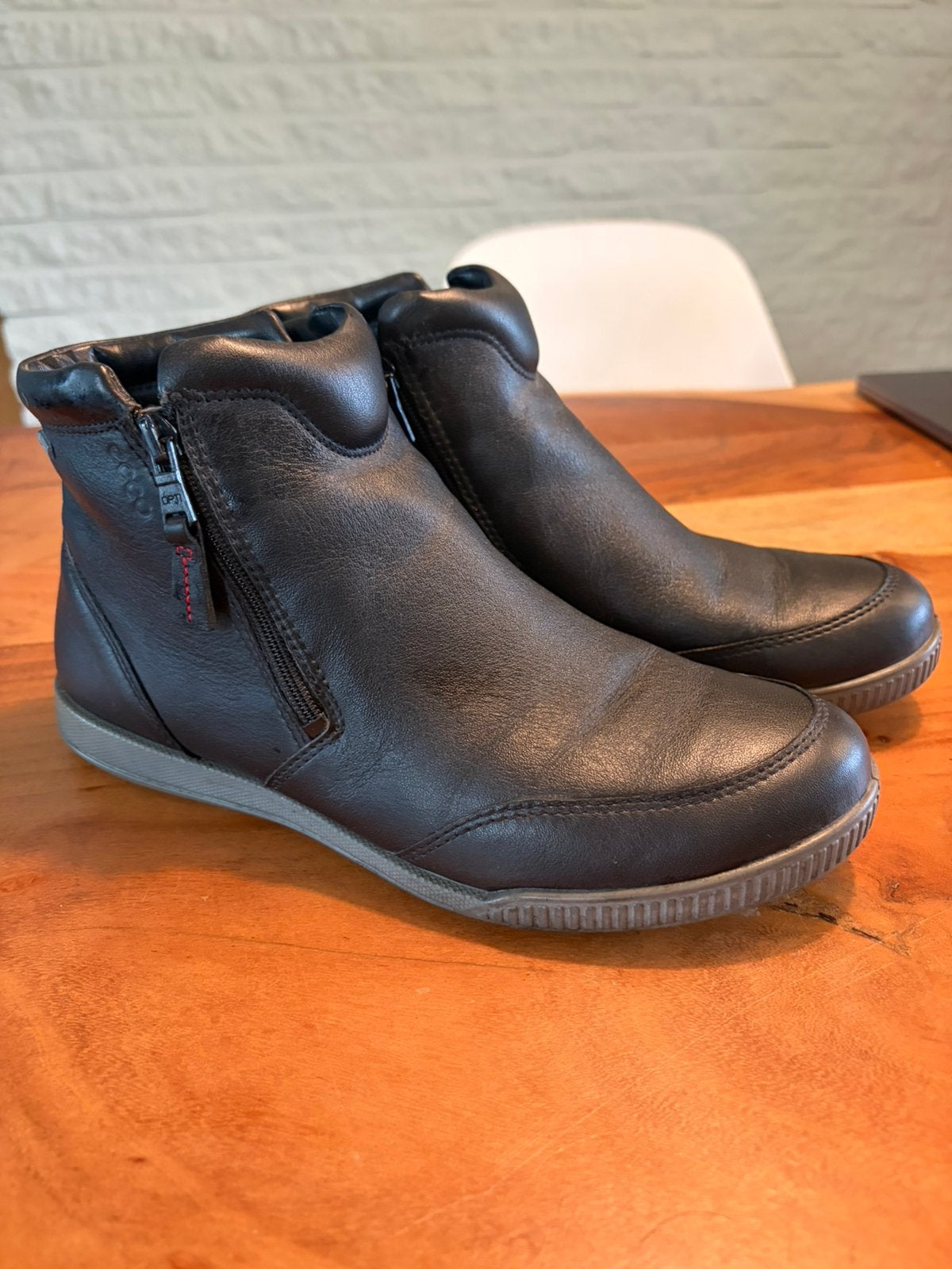 Ecco gore-tex leren laarsjes mt 39 met 2 ritsen waterdicht, Ophalen of Verzenden, Zo goed als nieuw, Zwart