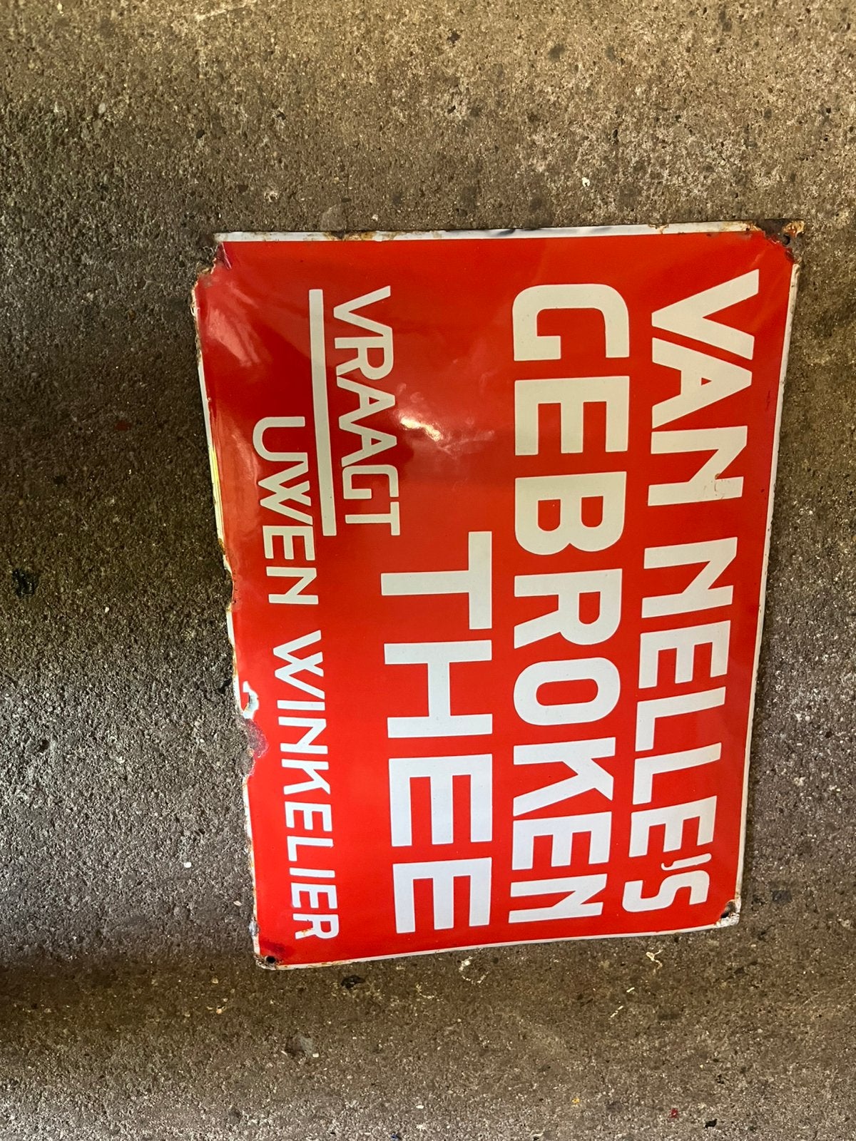 Emaille reclameborden, emalle reclames, Van Nelle thee, Ophalen of Verzenden, Gebruikt, Reclamebord