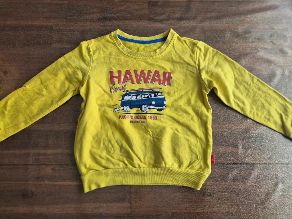 Gele trui met Hawaii bus print - Kinderkleding, Gebruikt, Jongen of Meisje, Trui of Vest, Ophalen of Verzenden