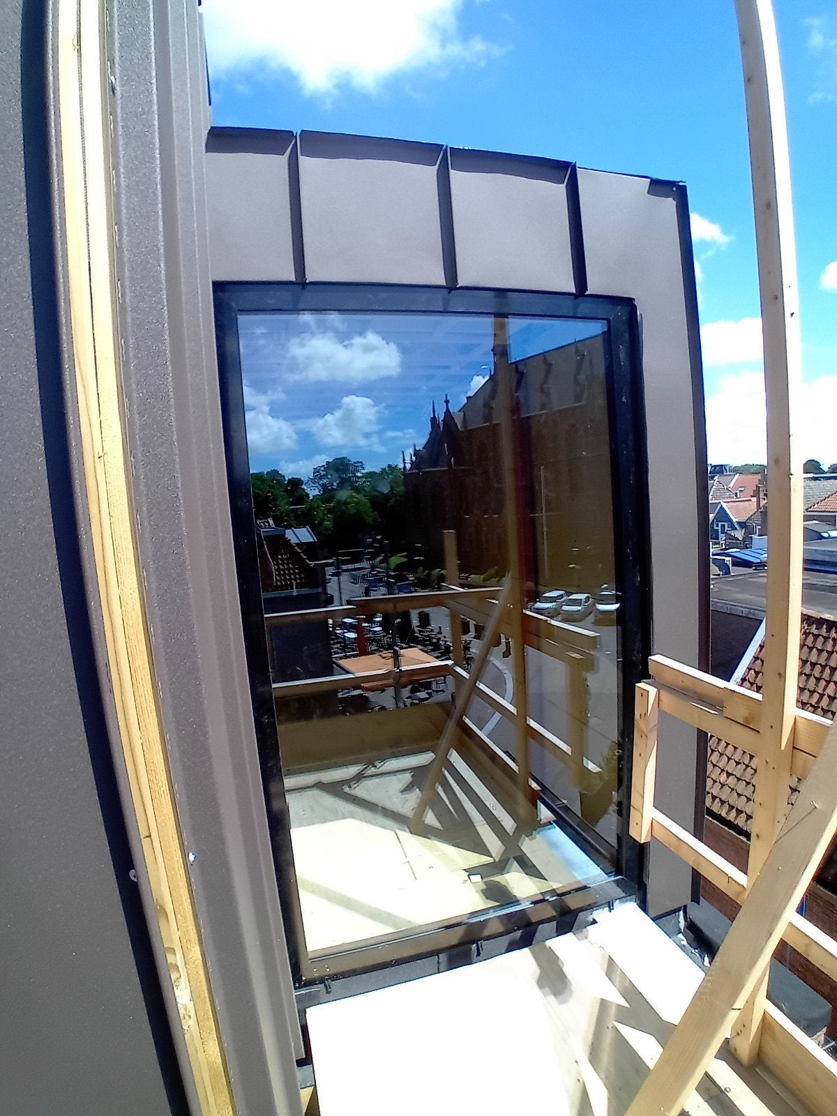 Aluminium kozijn, vast raam. Zwart, Raamkozijn, Inclusief glas, 225 cm of meer, Ophalen