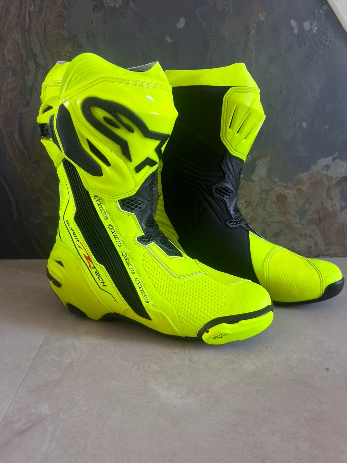 Alpinestars super r tech maat 45 motor laarzen fluor geel, Ophalen, Tweedehands, Heren, Laarzen