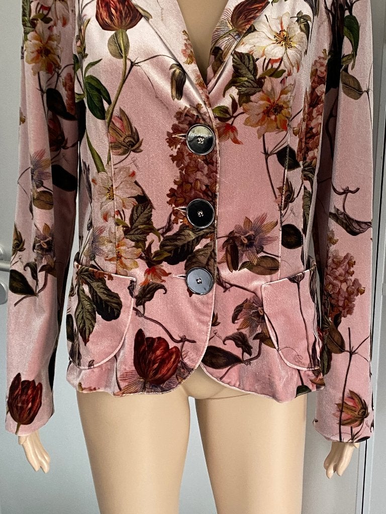 K359 ML Collections 42/44=L jasje blazer vest fluweel roze, Maat 42/44 (L), Ophalen of Verzenden, Zo goed als nieuw, Jasje