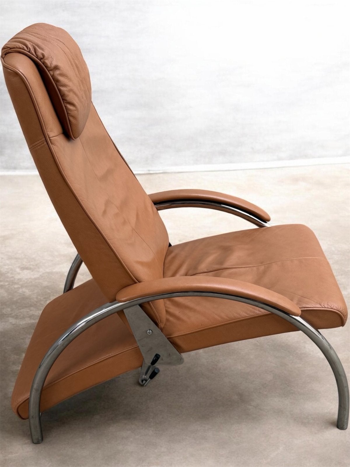 Optima Relax Fauteuil Ingmar Relling Cognac Leer, Gebruikt, Ophalen of Verzenden, 50 tot 75 cm, Leer