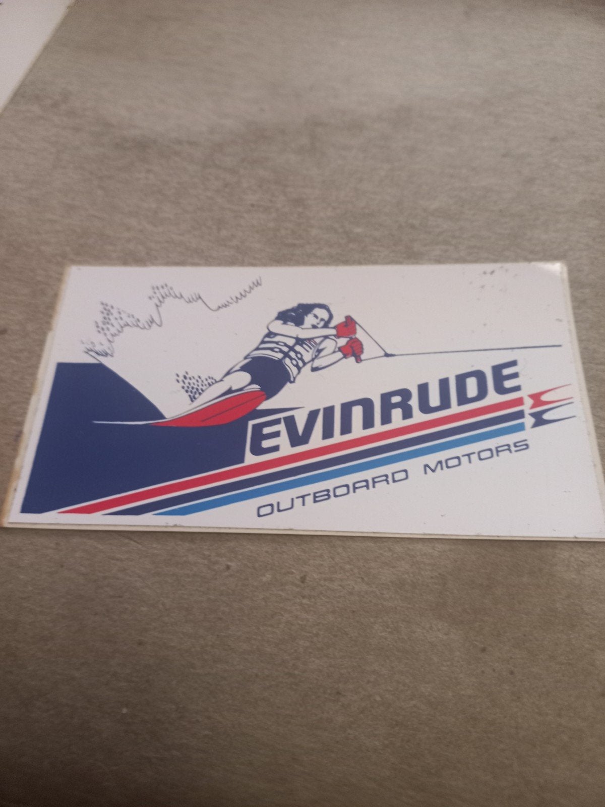 Vintage Evinrude Waterskiën Sticker - Buitenboordmotoren, Ophalen of Verzenden